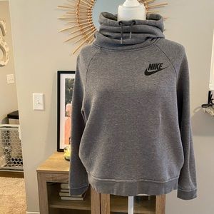 Gray Nike hoodie w/ funnel neck